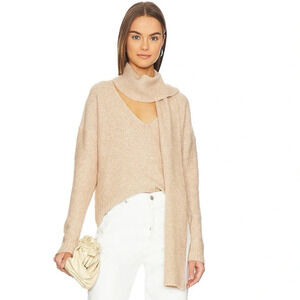 Autumn Cashmere Sequin Sweater with Scarf  Chanterelle
